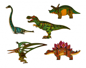 3D퍼즐 - 공룡(티라노사우루스, 엘라스모사우루스, 프테라노돈, 스테고사우루스, 트리케라톱스)